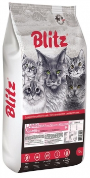 Сухой корм BLITZ Sensitive Adult Cat Lamb для взрослых кошек с чувствительным пищеварением (Ягненок)